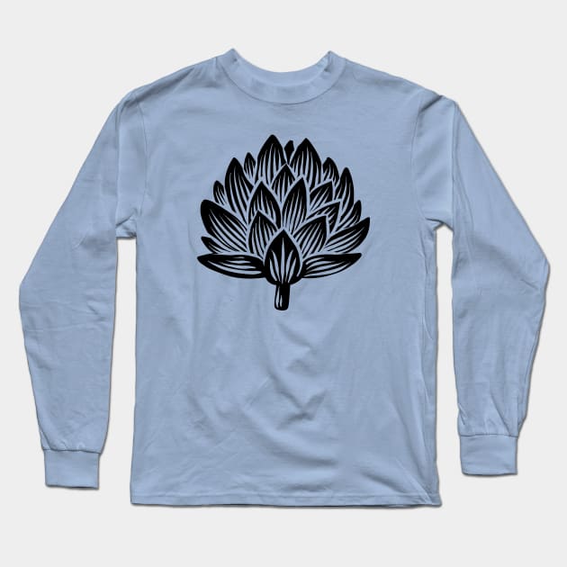 Artichoke Black Long Sleeve T-Shirt by Rebelform